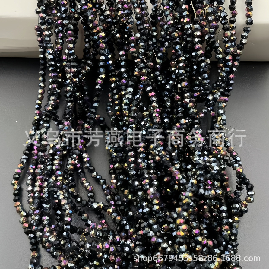 Cuentas planas de 1MM para ruedas de cuentas, cuentas de porcelana AB de alta temperatura, coloridas, transparentes, iridiscentes, facetadas, para pendientes, pulseras, espaciadores y micro cuentas.