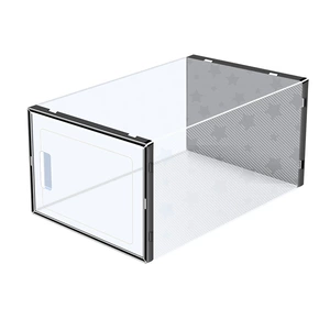 18L Transparent PP Double Frame Shoe Box Storage Organizer with European Style for Shoes, CDs, Vegetables, Documents and More