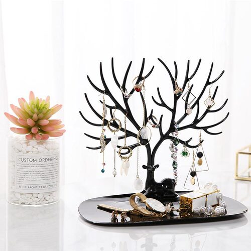 Deer Horn Bird Tree Earrings Display Rack Earring Stand Bracelet Accessories Storage Box Jewelry Stand