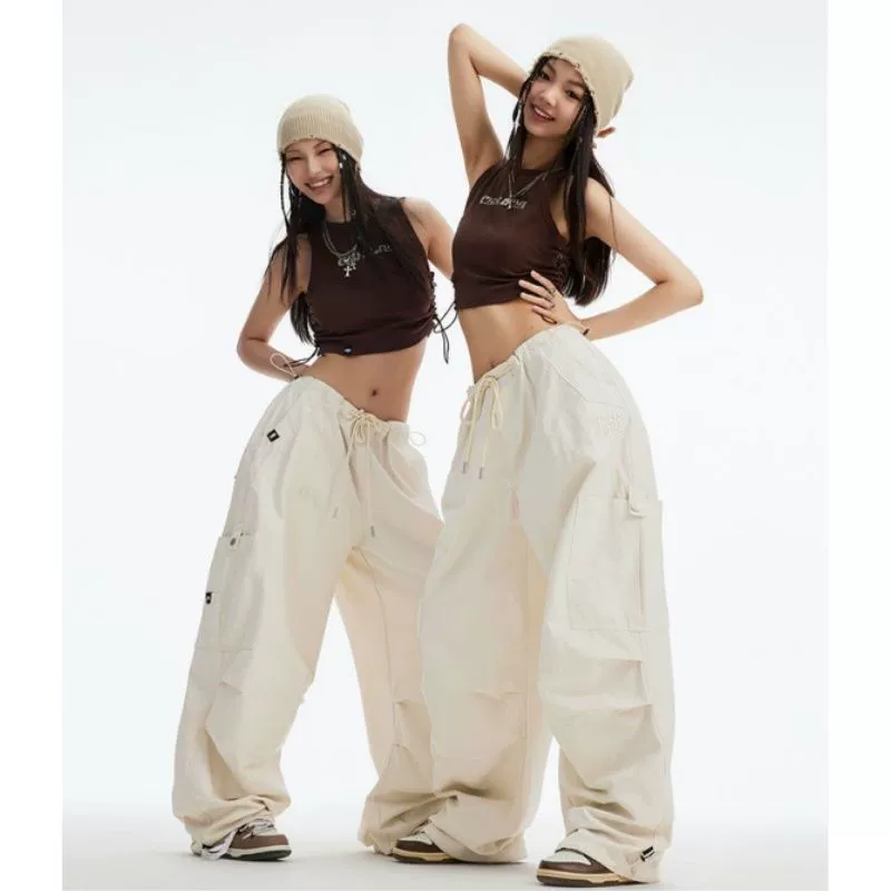 Жилет, узкие брюки-карго, kpop, женский хип-хоп, коричневый ремешок, уличные танцы, модный бренд, американский джазовый танец, лето и осень
