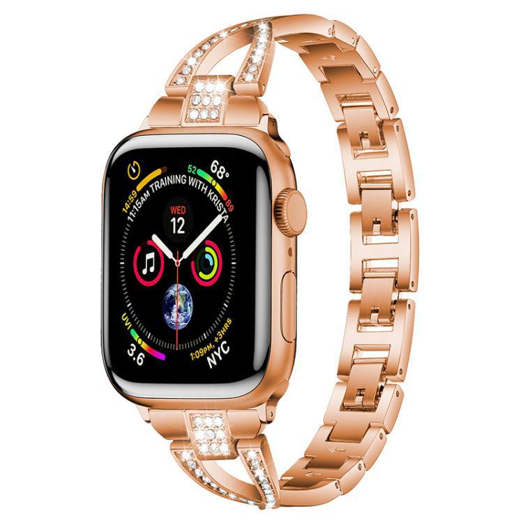 XDfind para Apple Watch iWatch38 - 49mm universal horquilla de una sola fila de diamantes correa metálica