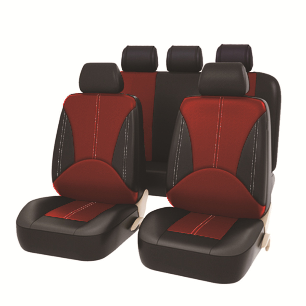 Personalidad europea y americana empalme de alta calidad PU cuero ligero de lujo cubierta de asiento universal resistente al desgaste suave y cómodo cojín de asiento de automóvil transpirable