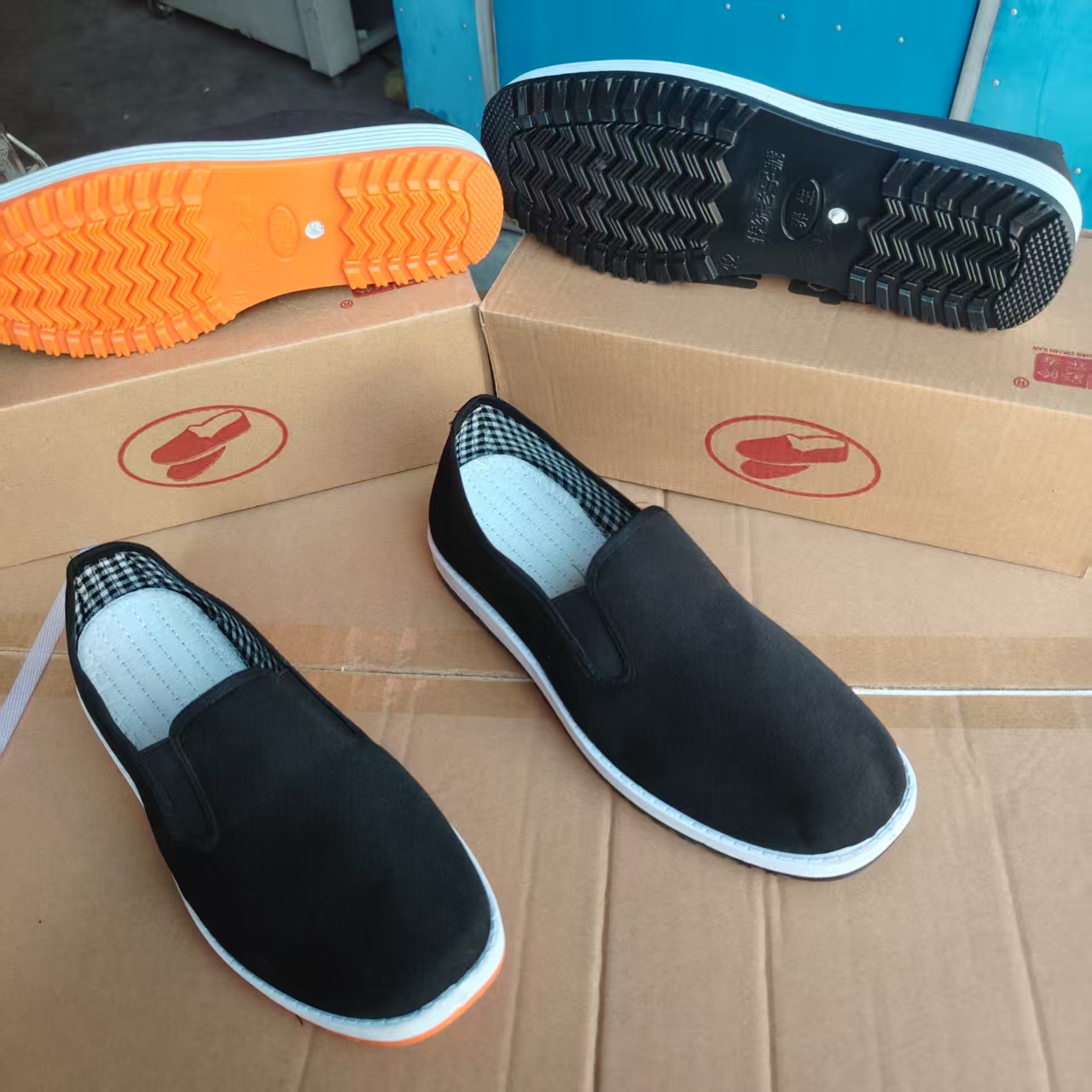 Old Beijing Cloth Shoes for Men, Classic Slip-On Breathable Cloth Shoes for Middle-Aged and Elderly Men, Dad Shoes, Driver Shoes, Work Shoes