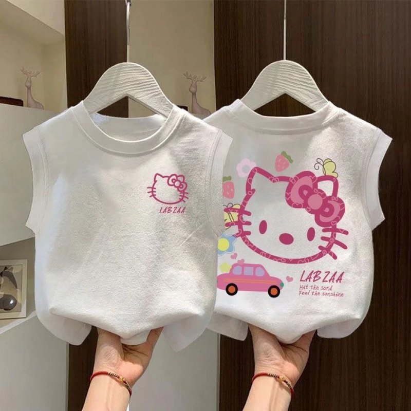 Girls Pure Cotton Kidsren's Sleeveless T-Shirt Summer Sweet and Cute New Baby Outer Wear Casual Vest Kidsren's Clothing Tops Girls Pure Cotton Kidsren's Sleeveless T-Shirt Summer Sweet and Cute New Baby Outer Wear Casual Vest Kidsren's Clothing Tops