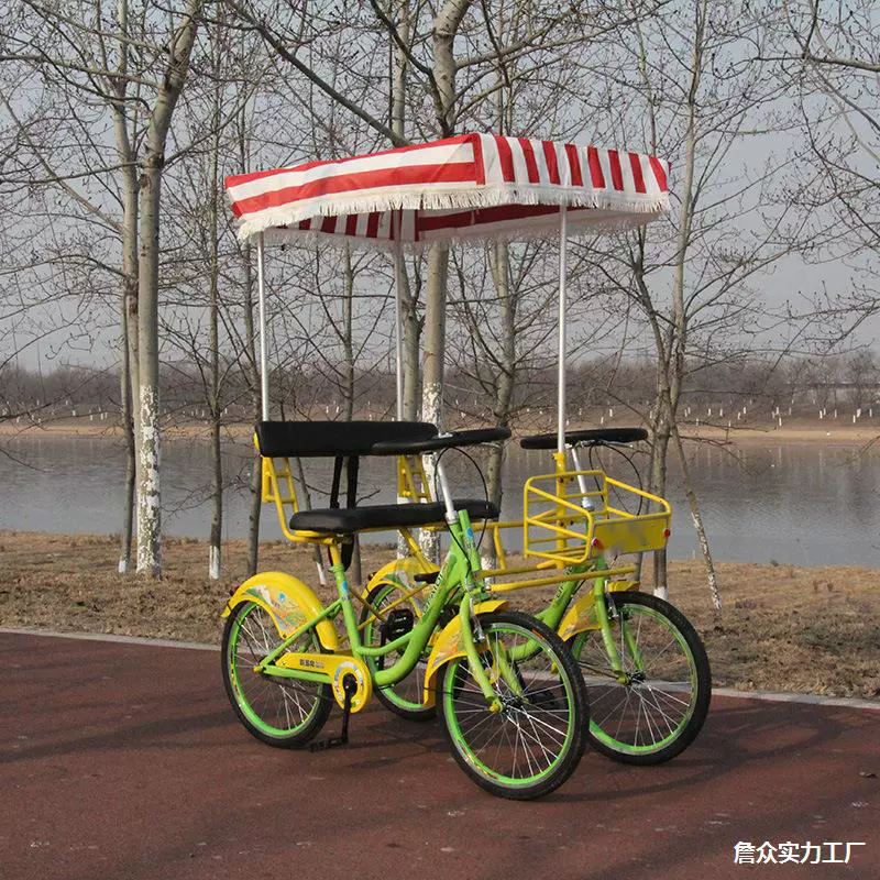 Велосипед- tandem, двойная коляска на четырех колесах, для любимого