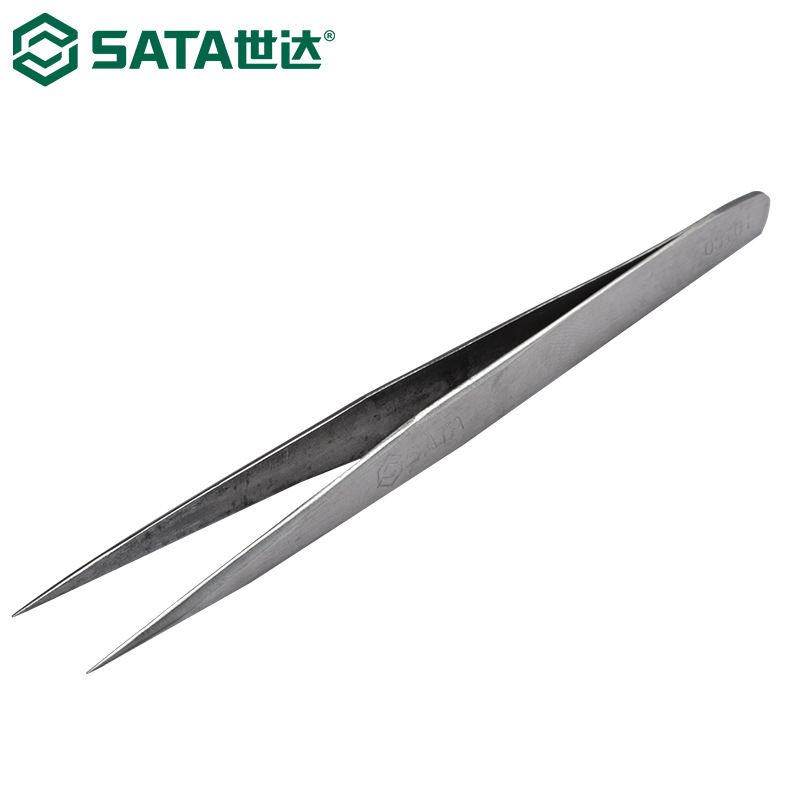 世达03101镊子 不锈钢尖头镊子尖嘴家用工业用125MM