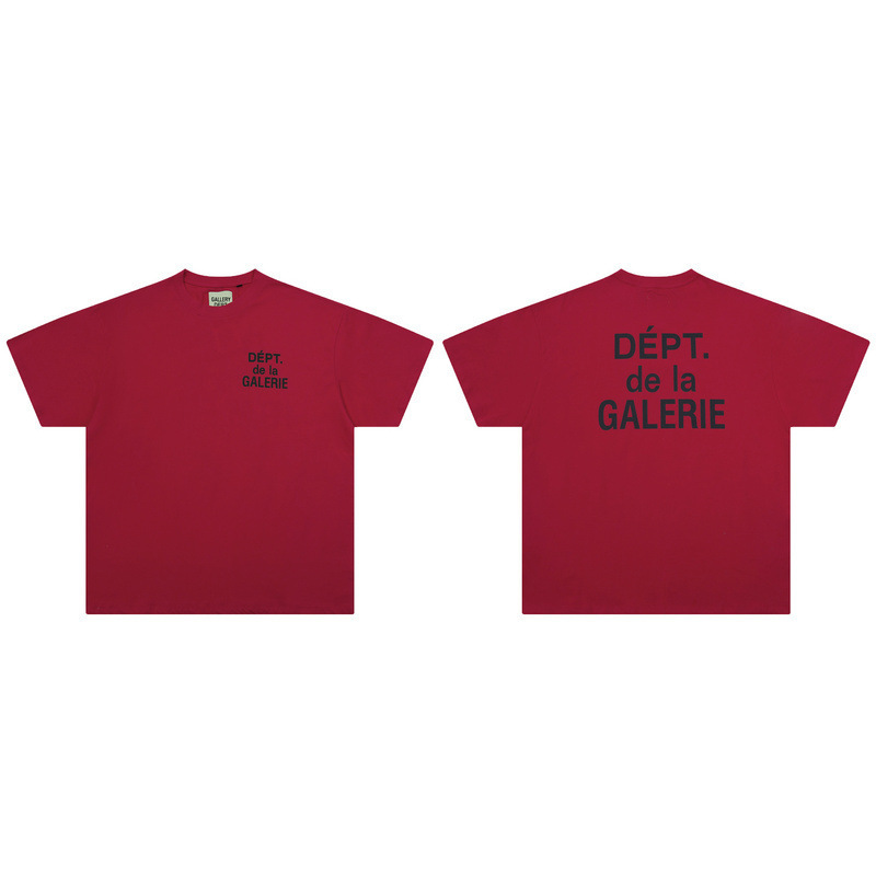 Galería de la marca de moda logotipo de letra simple estampado todo-fósforo hombres y mujeres camiseta suelta de manga corta ropa de pareja de algodón