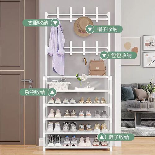 Hanging Clothes Rack Bedroom Dormitory Hanging Rack Home Use Simple Multifunction Assembly Hanging Bag Storage Shelf Easy Floor Shoe Rack