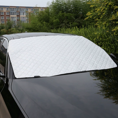 Car Snow Cover Front Windshield Car snow shield - silver-non-magnetic-clip-door-type