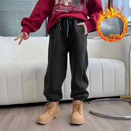 女童裤子冬装新款儿童装外穿长裤中大童加绒运动裤保暖卫裤秋冬款