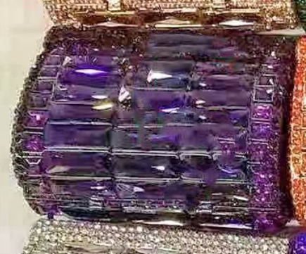 Túi clutch nữ đính đá rhinestone dạ hội cầm tay — Màu Sâm panh, Đế Vàng Kim Cương, Nền vàng kim cương trắng, Vàng kim AB chi tiết 21