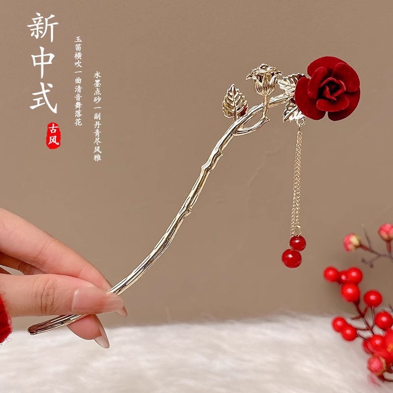 Orquídea de estilo antiguo broche de orquídea de franela nuevo estilo chino de primavera adornamiento de cabello temperamento disco broche de cabello simple broche nicho tocado