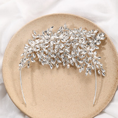 2023年新款水鑽發箍歐美跨境新娘頭飾婚禮花環髮飾秀禾髮帶批發