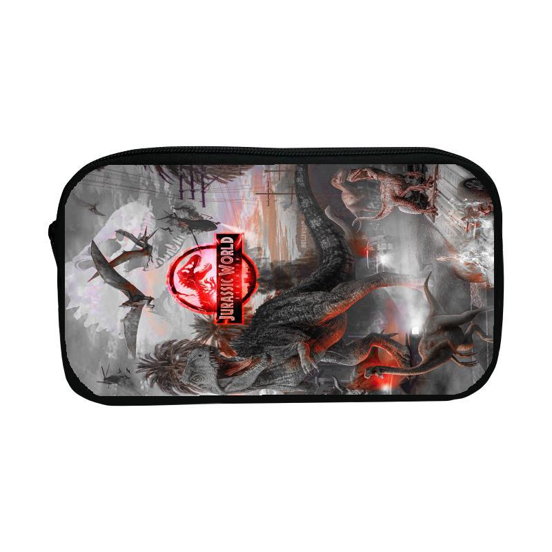 Estuche de Lápices de Gran Capacidad con Diseño de Dinosaurio Tiranosaurio Rex del Mundo Animal, Estuche de Lápices Personalizado DIY, Bolsa de Almacenamiento de Papelería