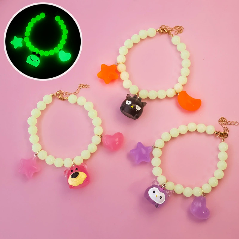 Светящееся жемчужное ожерелье для домашних животных, ошейник для кошек и собак, мультяшное милое украшение в виде пятиконечной звезды и сердца, бесшумное