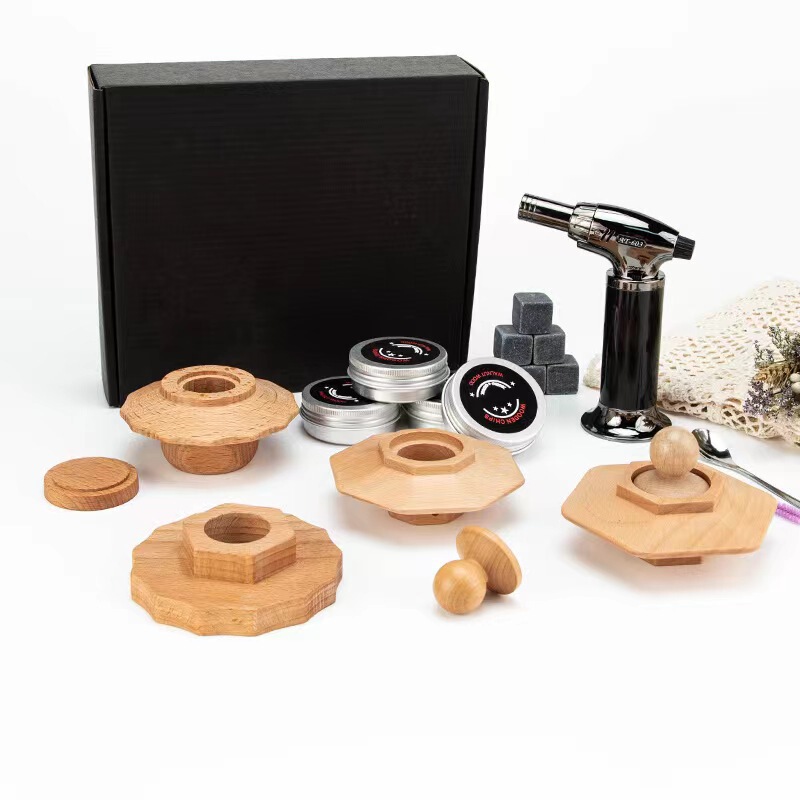カクテルスモーク器セット木製スモーク器ウイスキー木屑調酒スモーク器洋酒氷粒スモーク|undefined