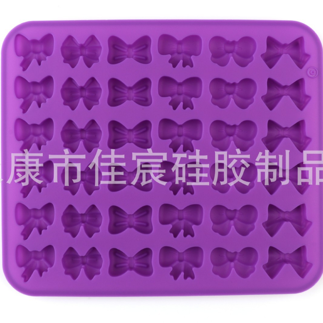 Acrylic silicone mold, bow shapes, 20×17×1 cm, silicone tray, pink/purple options