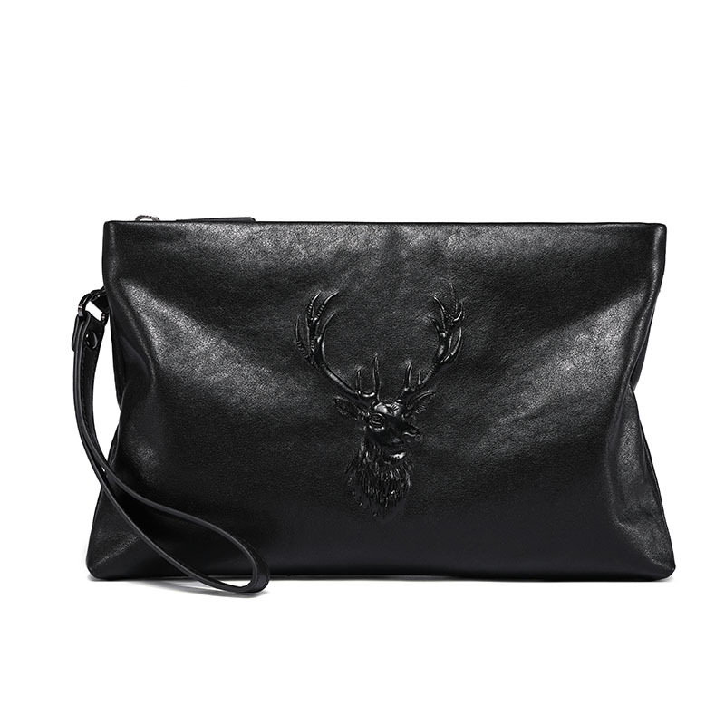 Genuine Leather Men's Bag Business Casual Men's Cowhide Hand-held Envelope Bag Fashion Large Capacity Clutch Bag Men's Wallet
