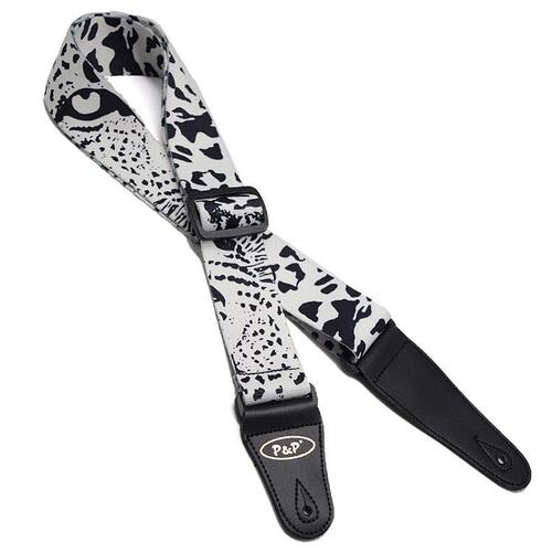 PP guitar strap printed super thick super soft black and white heat transfer folk electric guitar strap guitar strap