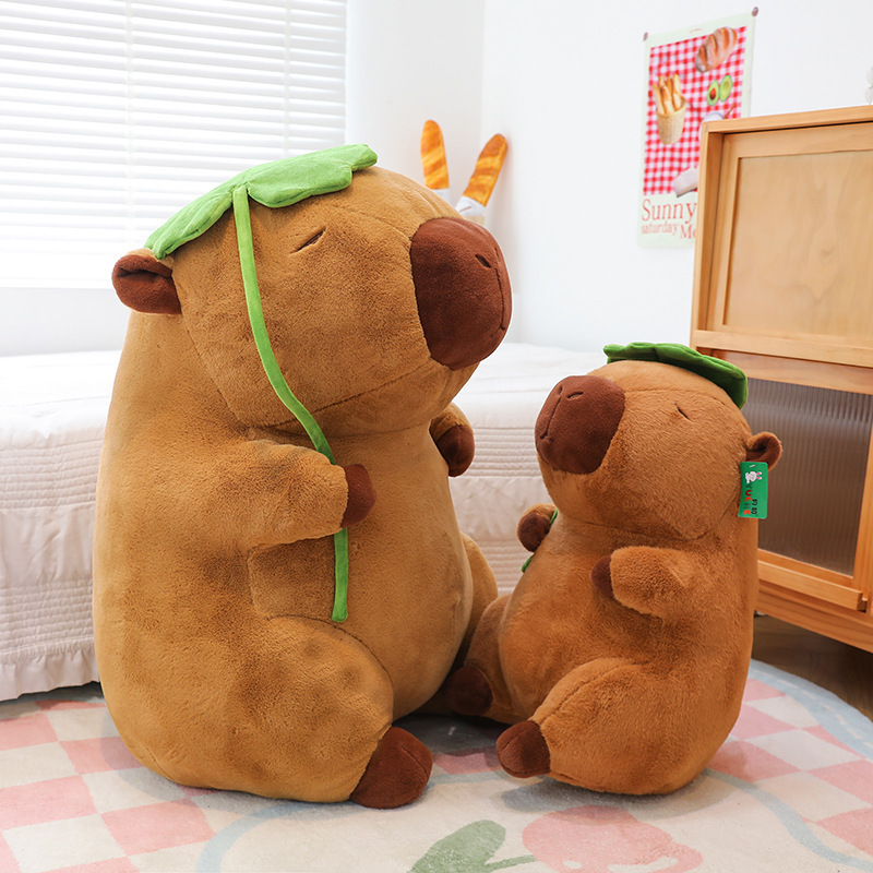 Cross-Border Lotus Leaf Capybara Plush Toy, Cute and Adorable Capybara Pillow Doll, Large Size Claw Machine Doll Cross-Border Lotus Leaf Capybara Plush Toy, Cute and Adorable Capybara Pillow Doll, Large Size Claw Machine Doll