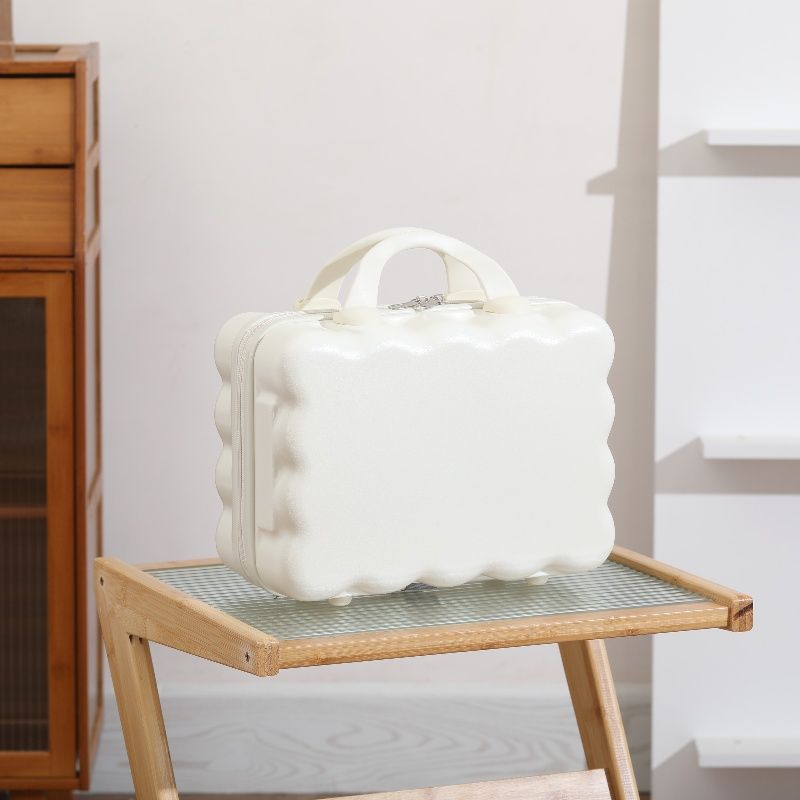 Estuche de cosméticos de 14 pulgadas nuevo maleta pequeña linda bolsa de cosméticos portátil portátil portátil mini almacenamiento de equipaje