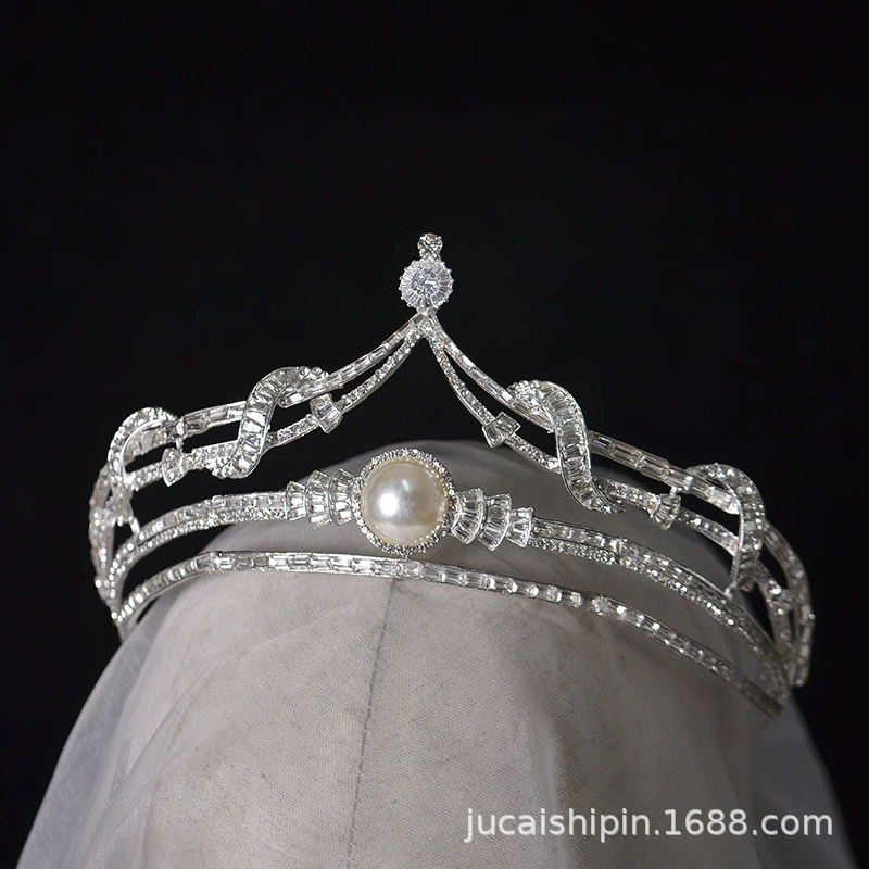 Корейская заколка для волос из жемчуга, маленькое princess-наряд, свадебное платье, корона, тиара, подарок на день рождения, пушистое платье