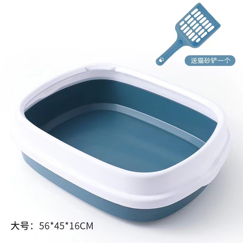 En stock caja de arena para gatos al por mayor semi-cerrado gato inodoro anti-salpicaduras caja de arena para gatos PP Cat Basin suministros para mascotas