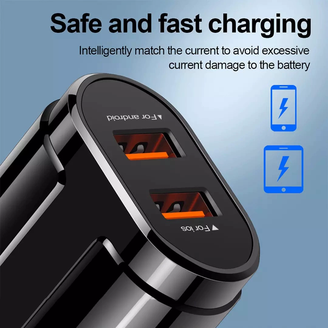 Зарядное устройство для мобильного телефона двойного порта 2USB, адаптер зарядки, путешествия, кросс-бордер, оптом с завода