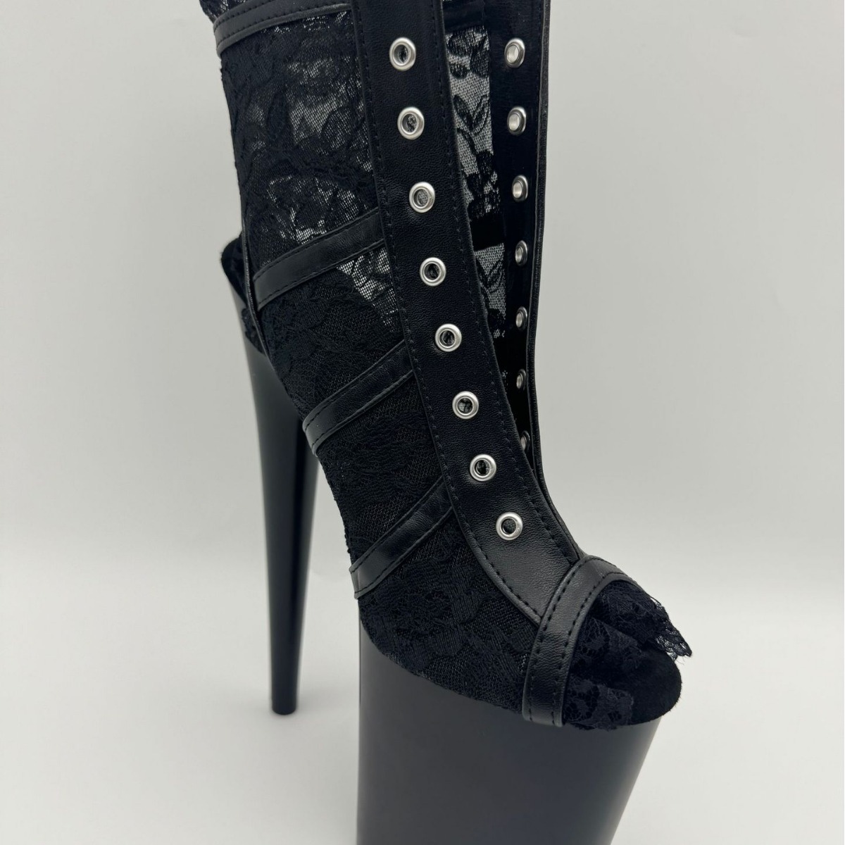 20cm Super Sandalias de tacón alto, encaje sexy zapatos de baile sexy modelo pasarela vestido a juego zapatos de verano