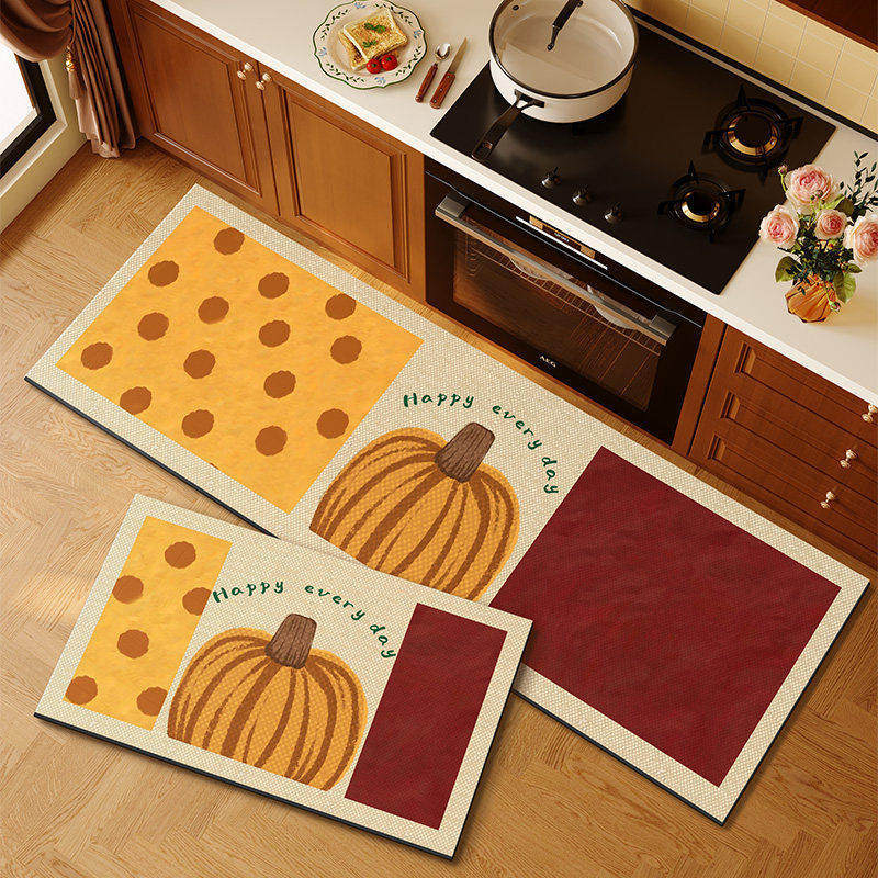 American retro cocina alfombra de suelo de absorción de agua alfombra de suelo de puerta de aceite dos piezas conjuntos de alfombra antideslizante resistente al desgaste fácil de cuidar