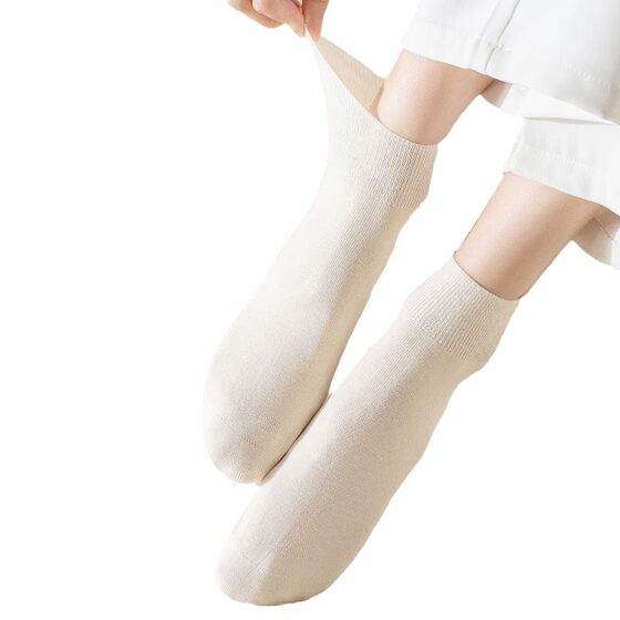 Zhuji White Socks Women's Short Socks Thin Loose Socks Cotton Moon Socks Odor-proof Short Socks Students Wholesale