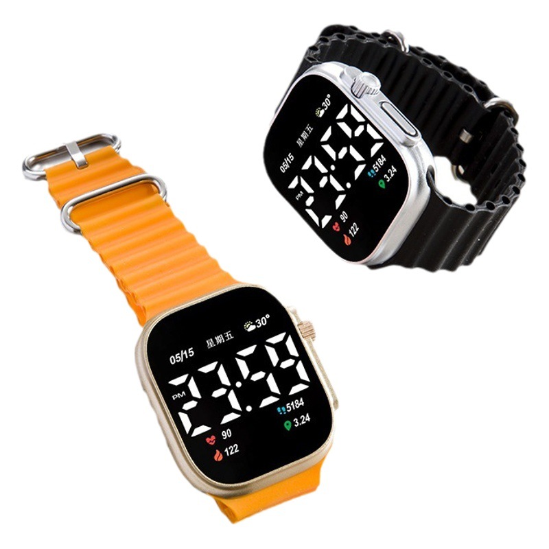 P021 impermeable LED reloj electrónico simple moda reloj deportivo de silicona de alto aspecto no inteligente TikTok