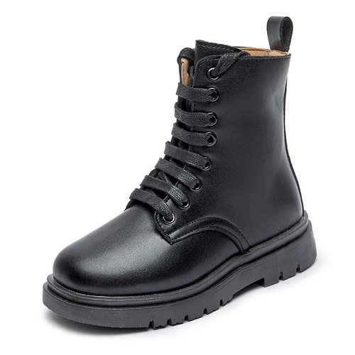 Girls' boots  autumn velvet Korean style girls' shoes performance high-top Martin boots cotton foreign children's boots