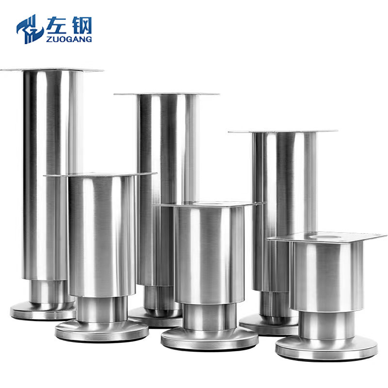 Left Steel Stainless Steel Adjustable Foot Metal Storage Cabinet Cabinet Sofa Coffee Table Table Foot Home Accessories Support Foot Batch