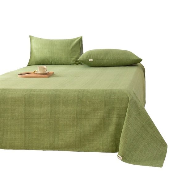 Cotton Thickened Old Coarse Cloth Bed Sheet Single Piece 100 Cotton Mat Linen Cotton Linen Single Dormitory Three-Piece Set