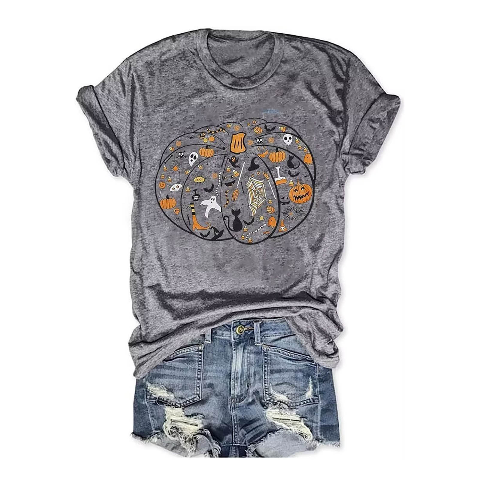 Europa y América nuevos elementos de Halloween Impresión digital manga corta hombres y mujeres Amazon fabricantes suministran 3D camiseta de las mujeres