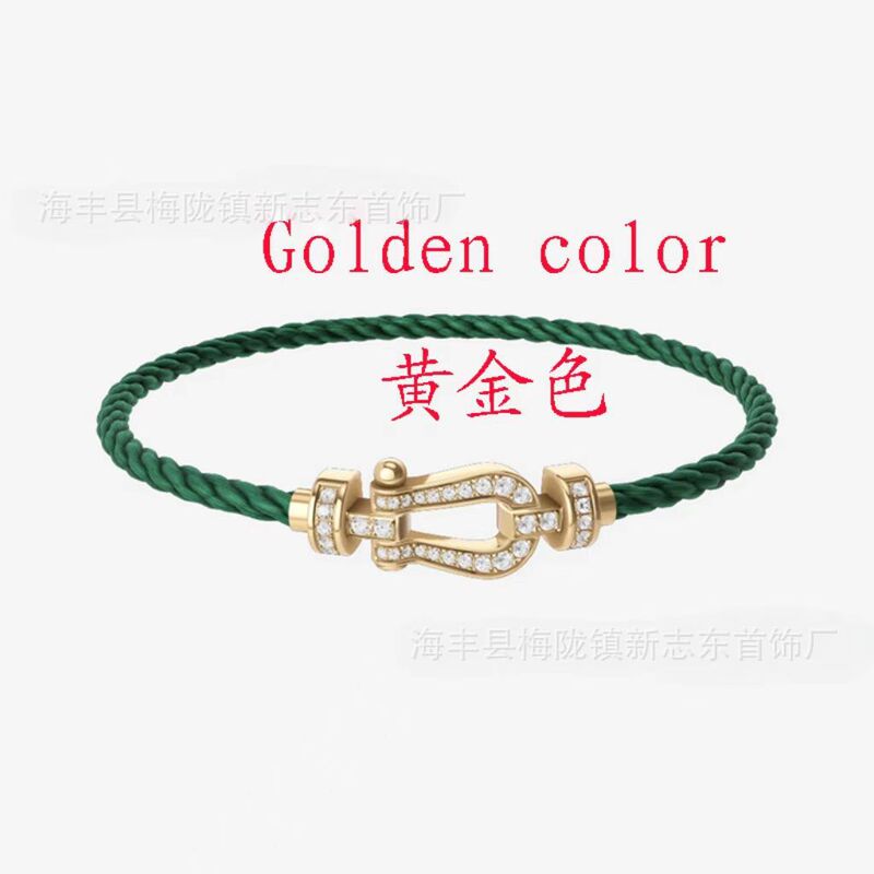 中号马蹄扣费雷德红绳手链情侣款男女本命年转运精工钢丝DIY手绳|undefined