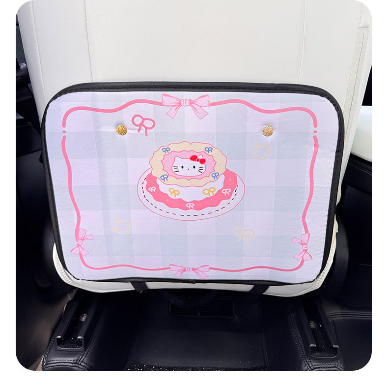 2024 Car Seat Cushion, Universal Seat Back for All Seasons, Cute Cartoon High-End Car Seat Back Anti-Kick Pad for All Seasons
