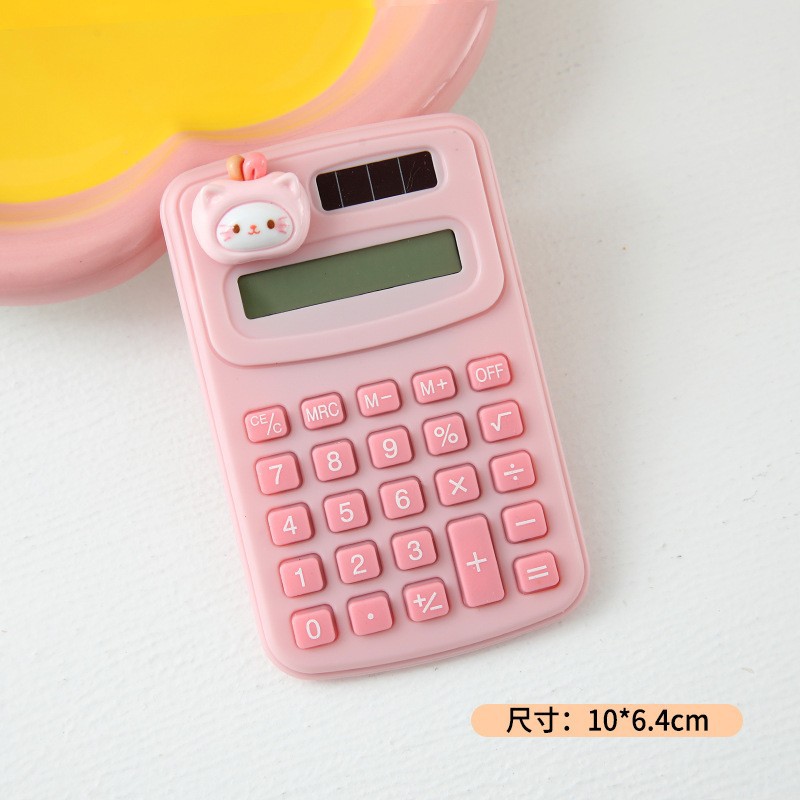 Calculadora mini de dibujos animados, diseño creativo para estudiantes