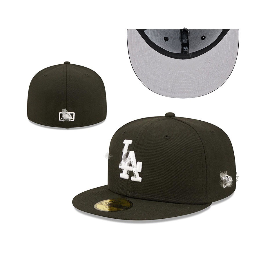 Nueva gorra de béisbol de LA con visera plana, gorra deportiva informal de estilo hip-hop cerrada, gorra de talla moderna de estilo coreano, gorra unisex bordada.