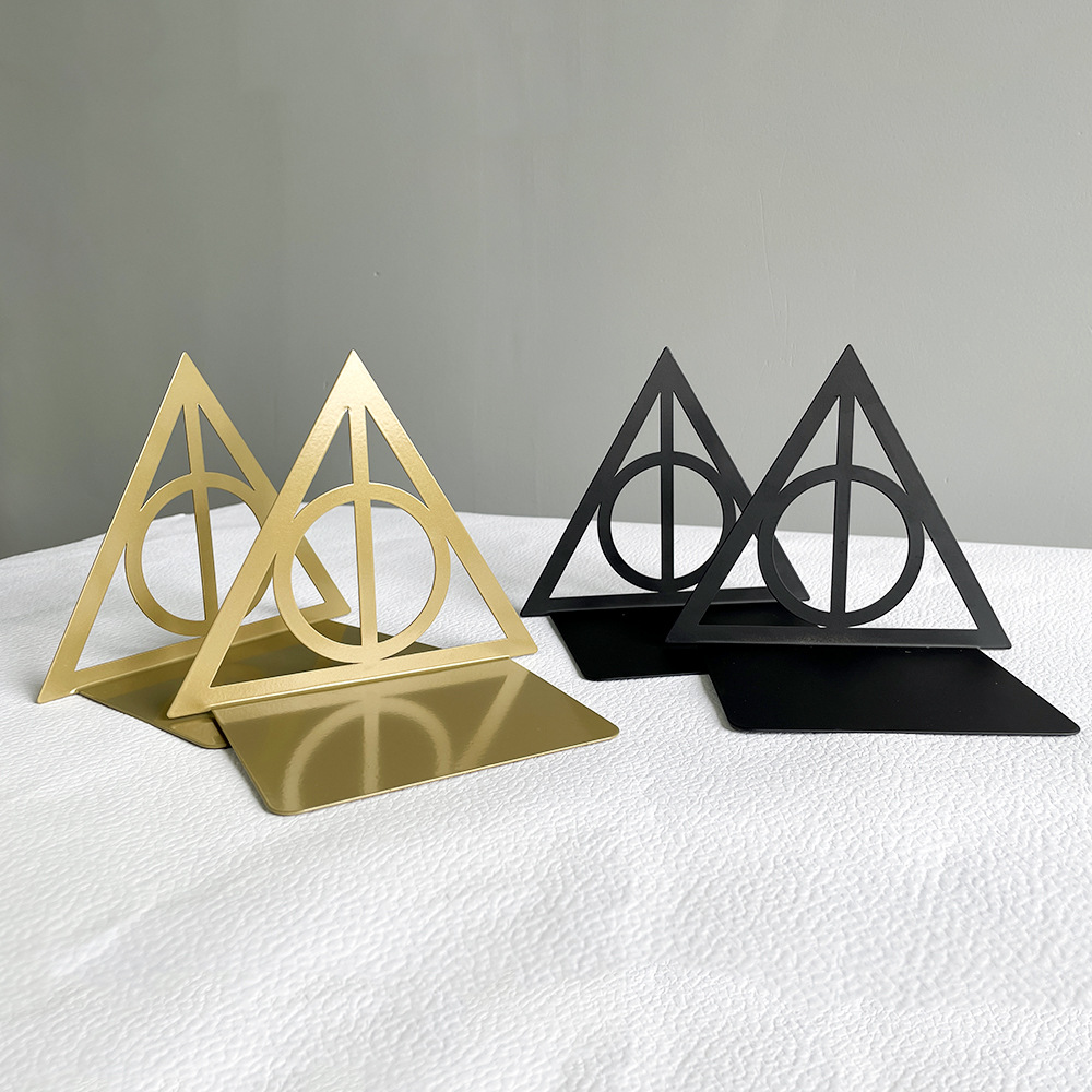 New Magic Academy Deathly Hallows Book Stand with Classic Hollow Design, Desk Bookshelf Decor and Storage