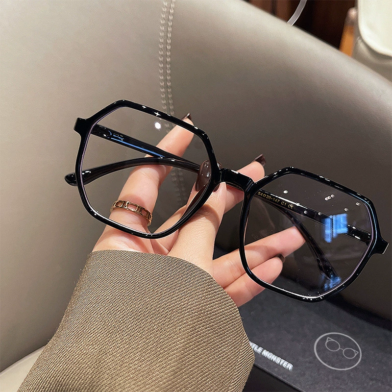 Ультралегкие очки 9G myopia леопардовая девочка могут быть оснащены синим светом, цифровое лицо, глаза, крупная оправа, многоугольная оправа очков