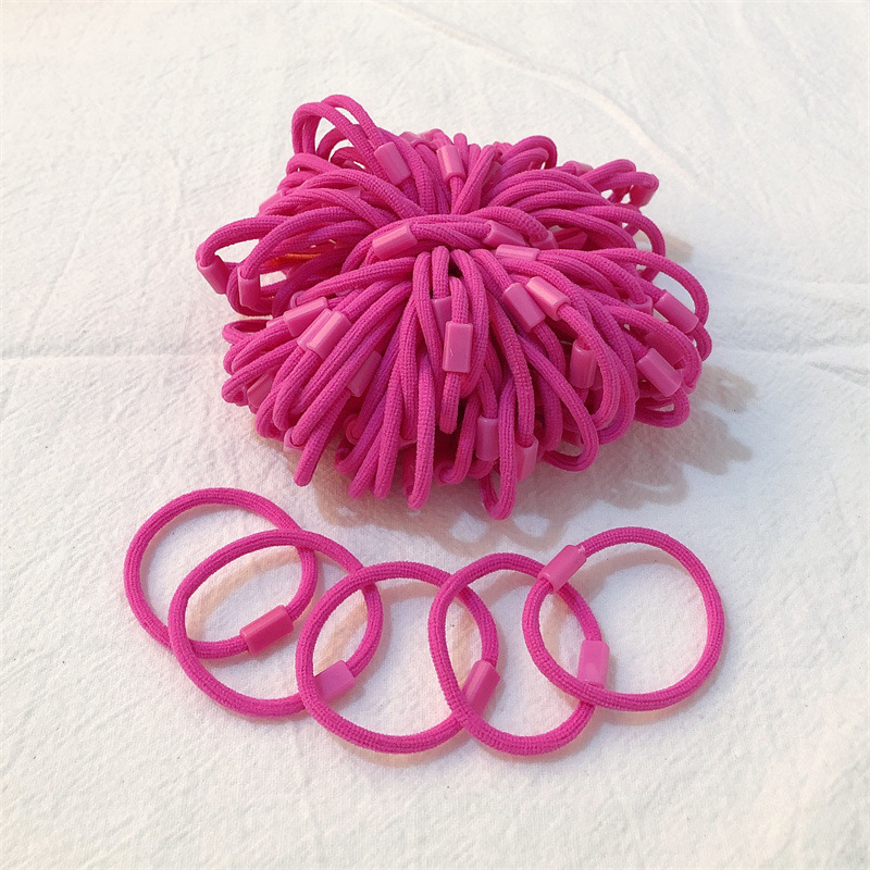 [Pequeño anillo largo con hebilla] DIY niños materiales hechos a mano cuerda de cabeza de alta elasticidad color caramelo no daña correa de cabello tocado