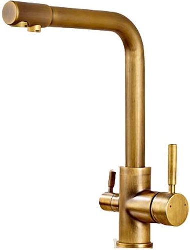 Manufacturer cross-border brass antique three-in-one purification faucet electroplated black gold kitchen mixed water filter faucet