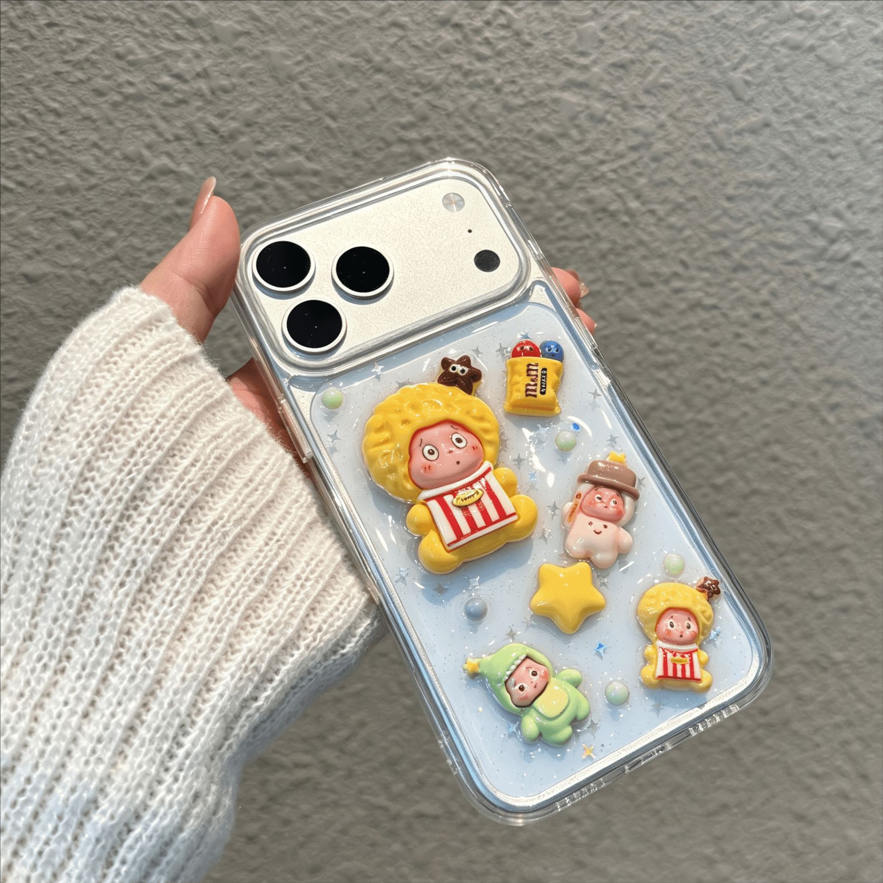 适用苹果18promax手机壳iphone17滴胶卡通星星人16pro新款X保护套