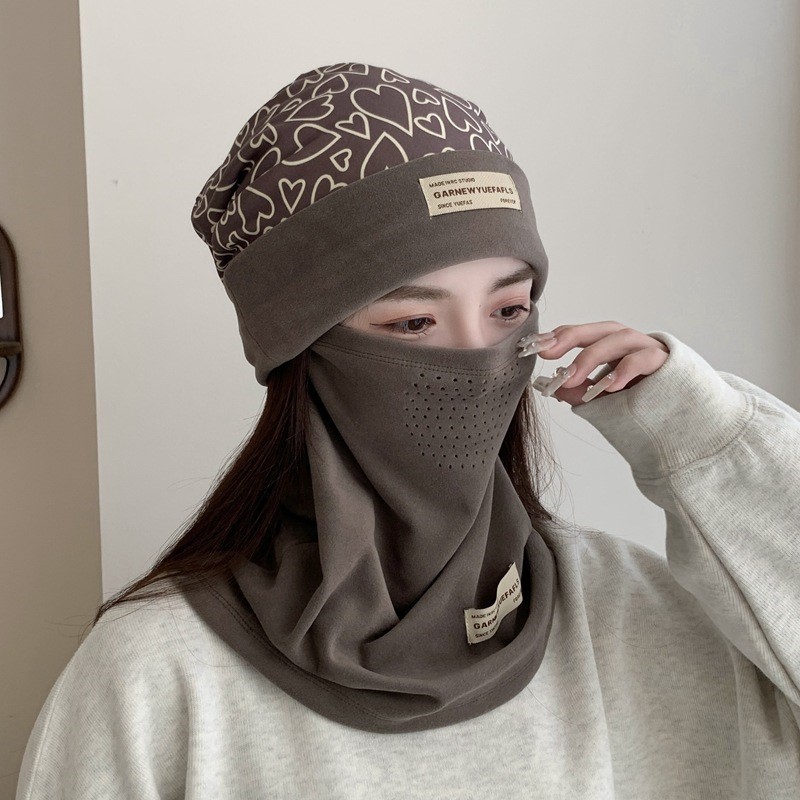 Autumn and Winter Warm Face Hat, Ear Protection, Head Cap, Women's Outdoor Hat, Cycling Dustproof Men's Mask, Autumn and Winter Essential Acrylic Fiber