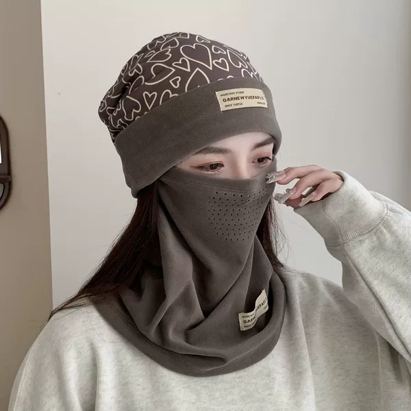 Autumn and Winter Warm Face Hat, Ear Protection, Head Cap, Women's Outdoor Hat, Cycling Dustproof Men's Mask, Autumn and Winter Essential Acrylic Fiber