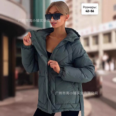帽子の冬服の綿服の新型の中高年の綿服の女性のお母さんは帽子の綿入れの上着の大きいサイズの中で長いタイプの厚いコートを詰めます。