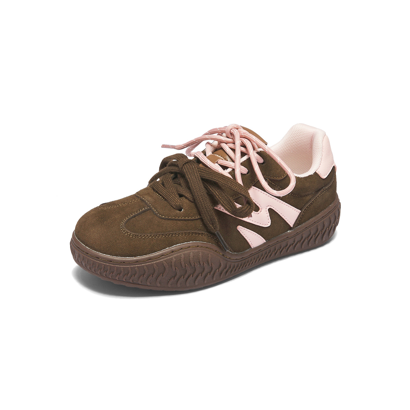 Augu Shiden retro zapatos de entrenamiento de mujeres 2026 primavera nuevo tipo de suela gruesa Gump zapatos casuales marrones suaves