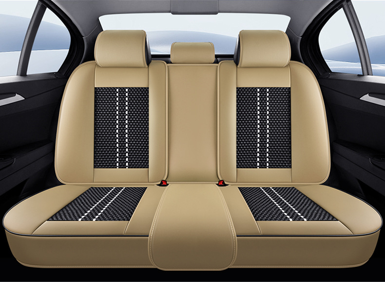 Wow Custom-Made Nappa Leather Diamond-Shaped Seat Cover Ice Silk All-Season Universal Car Five-Seater Seat Cushion Full Surround Seat Cover